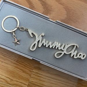 Jimmy Choo Crystal Logo Bag Charm/Keychain